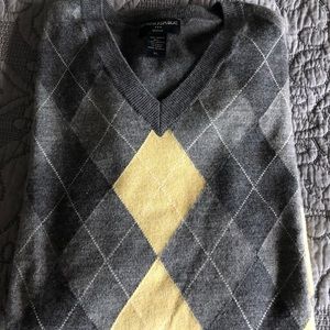 Banana Republic 100% Merino Wool Argyle Sweater